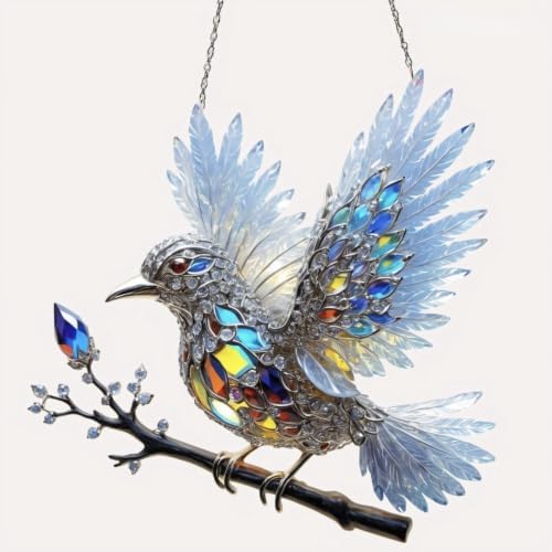 2D Flat Bird Acrylic Window Hanging Ornament Home Wall Decor Suncatcher