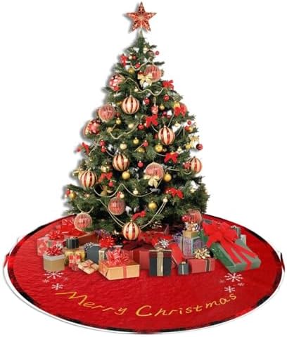 New Year Christmas Tree Skirts 36", Xmas Tree Cloth Mats Trees Skirts for Decor Gift, Home Decoration