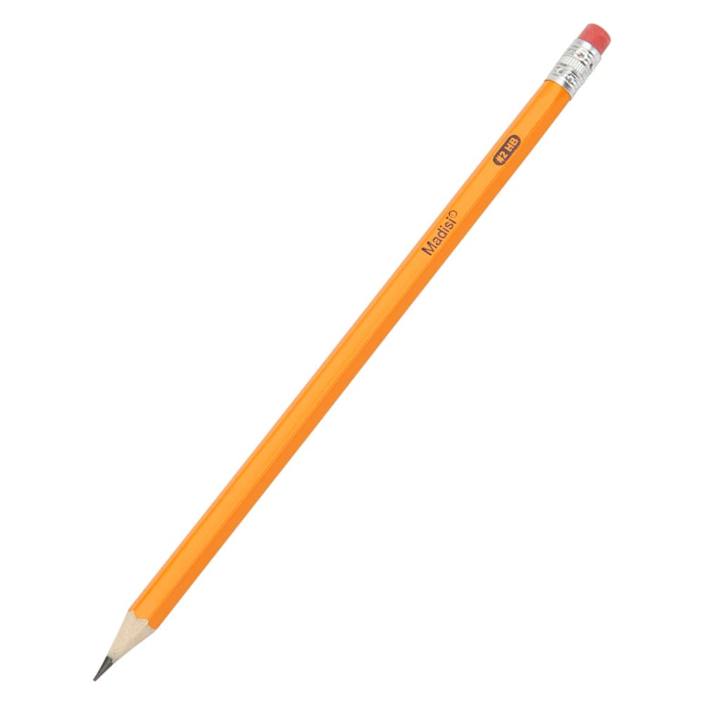 Madisi Wood-Cased #2 HB Pencils, Yellow, Pre-sharpened, Bulk Pack, 240 pencils
