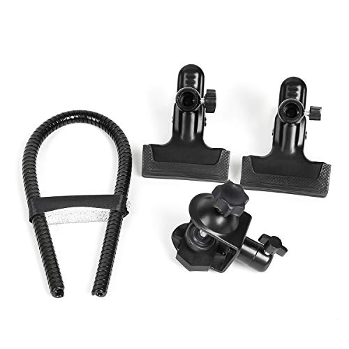 Photo Studio Light Stand Background Holder U+C-Type Heavy Duty Clamp Clip with Flexible Long Arms Gooseneck,Reflector Camera Mounting Devices Accessories