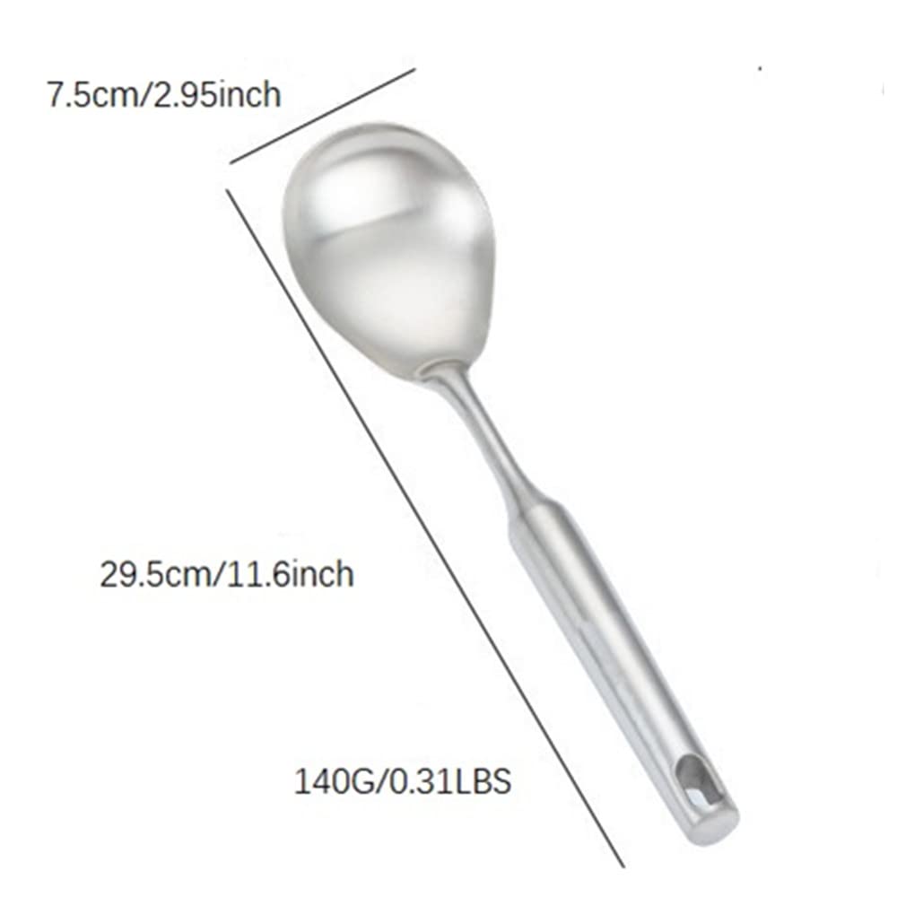 A · HOUSEWARE Rice Scooper Spoon Stainless Steel Paddle Serving Spatula Ladle Cooking Utensil for Restaurant and Home Kitchen Heat Proof Handle Durable 11.6 Inches