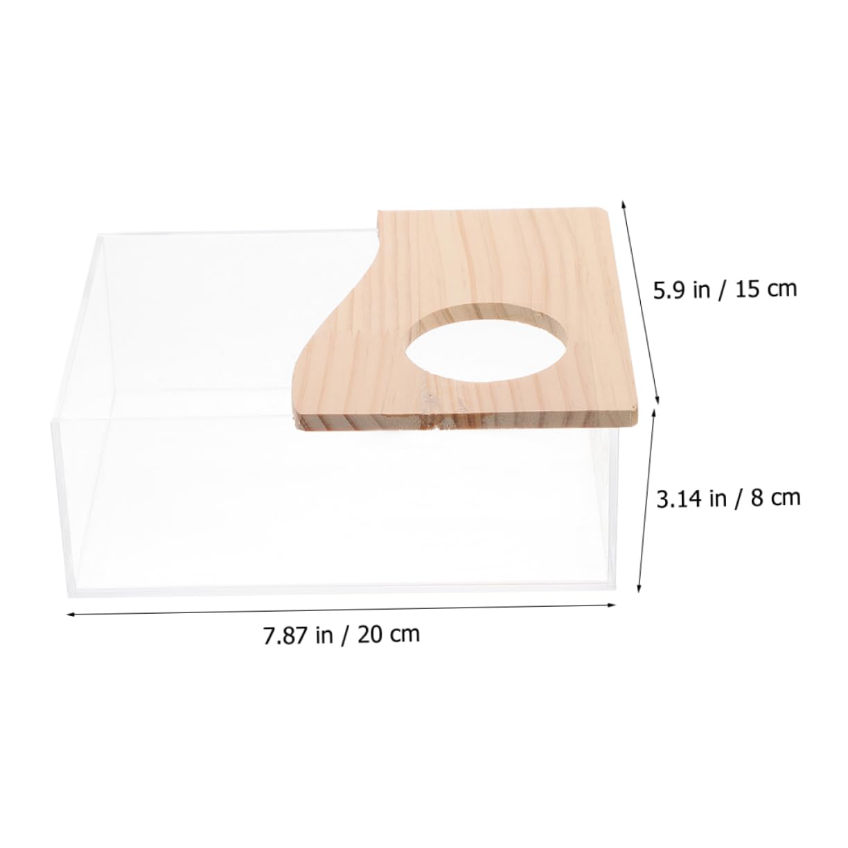 WOONEKY Chinchilla Bath Toy Bin Acrylic Small Chinchilla Bathtub Multi-Function Cage Box Easy Clean Design