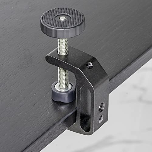4Pcs Universal C Clamp, Heavy Duty Sturdy 1/4 and 3/8 Thread Hole for Tables Desk Mount, Desktop Mount Holder, Photo Studio Photography, Quick Release U Clip Holder and Wood Work 4 Pack-Black - size: 4PCS