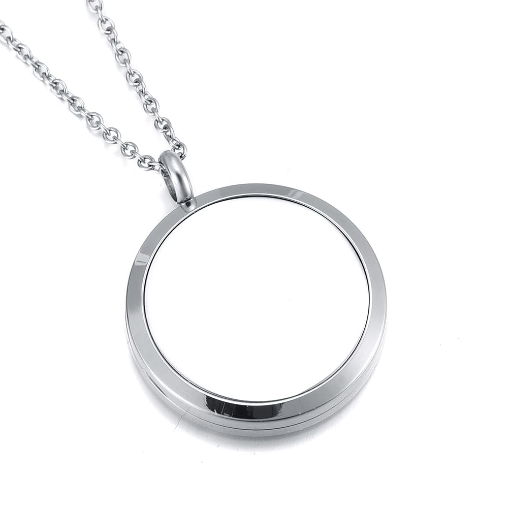 mingkejw Essential Oil Diffuser Necklace Aromatherapy Pendant Locket Jewelry Stainless Steel Perfume Necklace| 22’’ Adjustable Chain| 12 Refill Pads| Gift Box