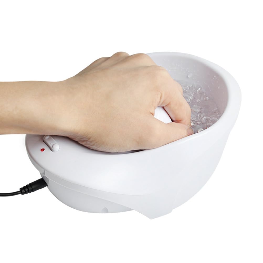 Healifty Electric Manicure Bubble Spa Hand Bowl 8.07X5.7X3.54 Inch Nail Soaking Container with Us Plug for Home and Salon Nail Care Massage