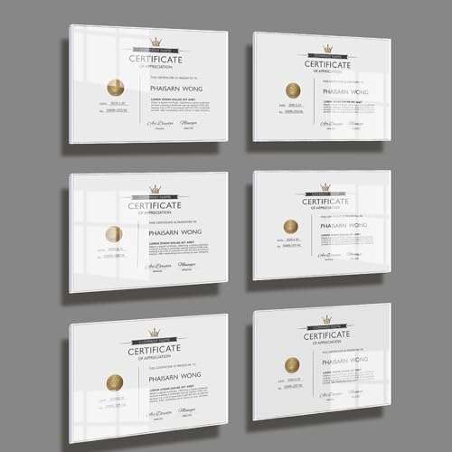 Wall Mount Acrylic Sign Holder Self Adhesive Clear Document Picture Display Frame for Office, Store, School, Home, Wall Picture Frame (Horizontal A5 148×210mm/5.83×8.27inches)