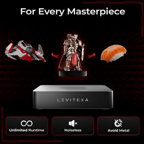 Levitexa Nimbus Levitating Display - Floating Display, Levitating Stand, Levitation Decor, Magnetic Stand, Magnetic Levitation for Figures and Toys Square Base