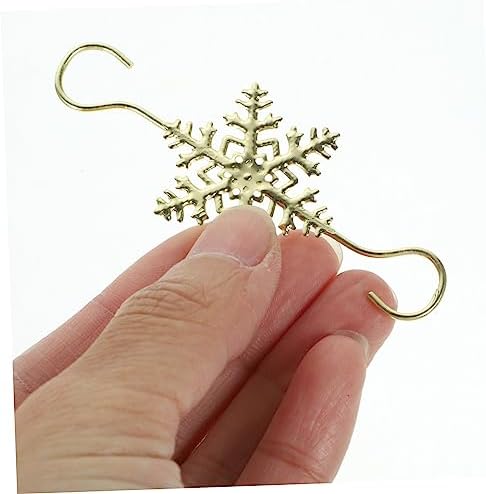 10pcs Christmas Snowflake Hooks for Mantel Stocking Holders for Fireplace for Hanging Ornaments Lights Wreaths and Holiday Decorations