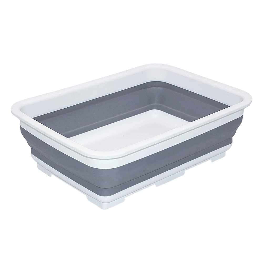 Goderewild Collapsible Dish Pans – 10L (2.6 Gal) Foldable Sink Tub, 14.5'' x 10.5'' x 5", Compact and Space-Saving Multiuse Foldable Basin for Dish Washing, Camping, RV and Vegetable Cleaning