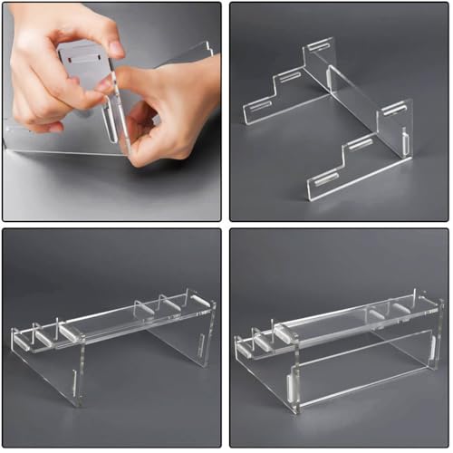 PRETYZOOM Acrylic Figure Display Stand 3-Tier Riser Organizer 9.05X5.90X3.74 Inch Multi-Layer Shelf for Collectibles Figurines Dolls and Perfume Storage