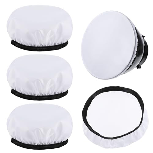7"/18cm Light Diffuser, 4 PCS Diffuser Lamp Sock Soft Cover Soft White Diffusers Standard Cloth Diffusers Light Sock Softens The Light-Output, Lampshade Reflector Great for Studio Strobe Reflectors