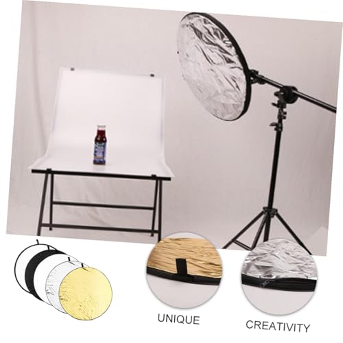 5-in-1 Foldable 60cm Photography Reflective Board for Photo and Jewelry Lighting with Carrying Case, Portable Light Diffuser Reflector for Studio and Outdoor Use