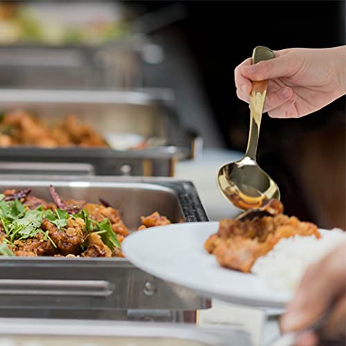 Plasticpro Disposable Plastic Gold Serving Utensils 6 Forks & 6 Spoons Durable Heavy Duty Premium Serving Utensils Gold 6 Sets - color: Gold