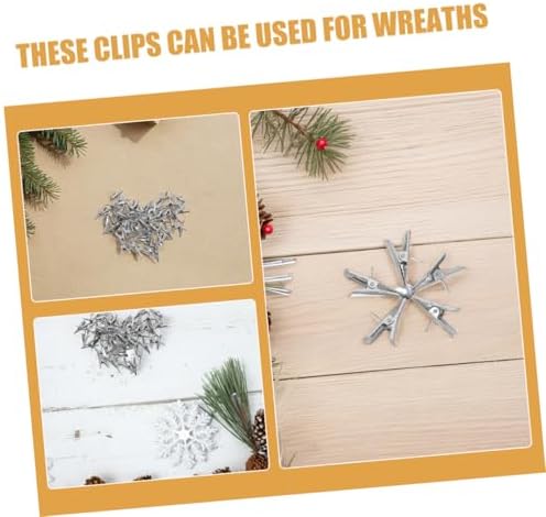 PRETYZOOM 100Pcs Christmas Flower Clips Mini Ornament Holders for Wreaths Trees Holiday Decor Versatile Decoration Clamps for Poinsettias Floral Arrangements