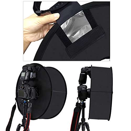 PULUZ Round Flash Softbox Diffuser 18inches / 45cm Portable Ring Flash Diffuser Soft Box for Speedlight Macro Portrait Shooting Photography Studio Light Modifier - size: 18"/45cm