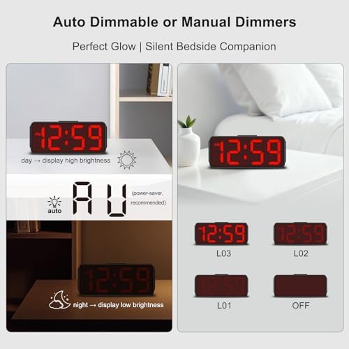 Peakeep Small Battery Powered Digital Alarm Clock