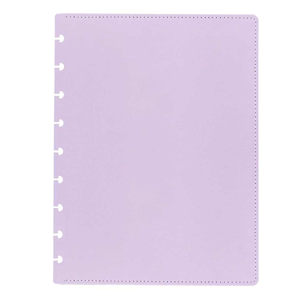 ITSYHPRO Discbound Notebook PU Leather Covers(1 Pair) Medium Discbound Journal(Light Purple,Medium)