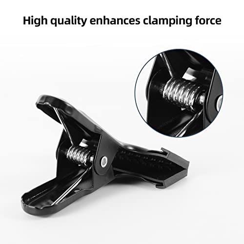 Backdrop Clips 8 Pack Heavy Duty Spring Clamps Muslin Photography Background Clips with Protective Rubber Large Backdrop Clamps for Backdrop Stand, Photo Studio