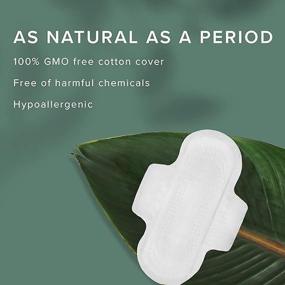 Veeda Ultra-Thin Absorbent Day Pads with 100% Natural Cotton Top Sheet are Always Chlorine and Fragrance Free, Hypoallergenic, Sanitary Napkins, 14 Count