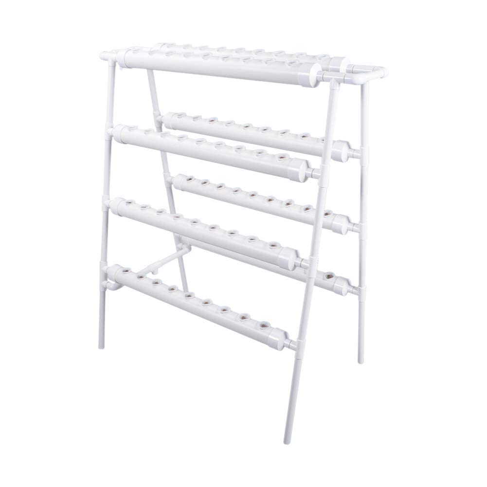 LAPOND Hydroponics Growing System Kit 72 Plant Sites 4 Layers Food-Grade PVC-U Pipes Hydroponic Grow Kit Gardening System with Water Pump, Timer,Net Pots and Sponge for Vegetables,Fruits,Herb