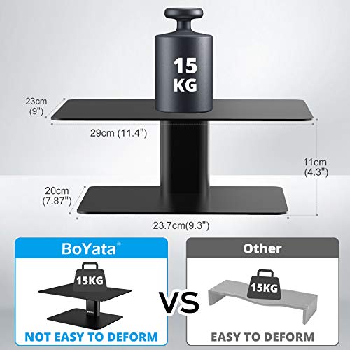 BoYata Monitor Stand, Adjustable Monitor Riser Metal Computer Stand Compatible with TV, PC, Laptop, Computer, iMac, and All Screen Display-Black - color: Black