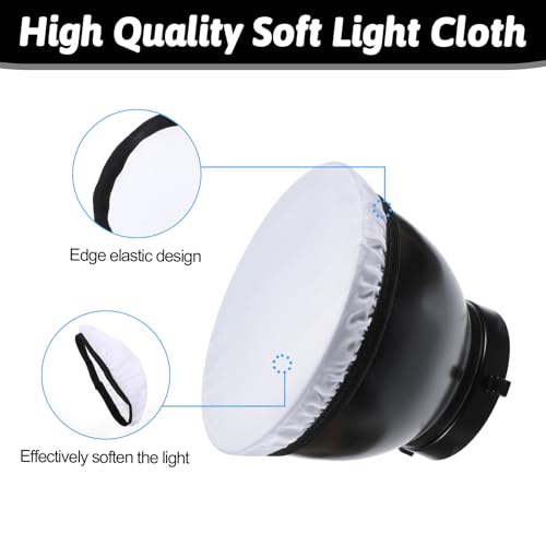 7"/18cm Light Diffuser, 4 PCS Diffuser Lamp Sock Soft Cover Soft White Diffusers Standard Cloth Diffusers Light Sock Softens The Light-Output, Lampshade Reflector Great for Studio Strobe Reflectors