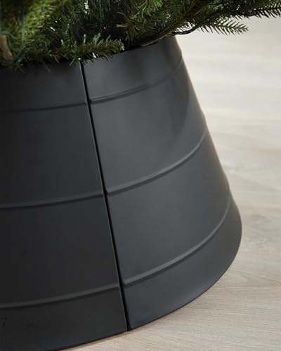 Black Metal Tree Collar – 71 cm Base, 28 cm High, Modern Christmas Stand Cover
