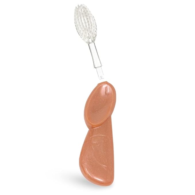 RADIUS Toothbrush Big Brush with Replaceable Head, Left Hand, Soft in Coral Sparkle, BPA Free and ADA Accepted, Designed to Improve Gum Health and Reduce The Risk of Gum Disease
