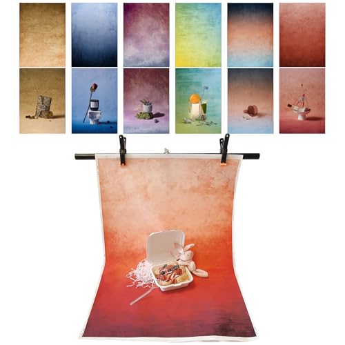 6PCS Non-Wrinkle Product Photography Backdrops: Tabletop Photo Backdrop Gradient Cloth, 31x21in Flat Lay Seamless Props for Food Jewelry Cosmetics - color: gradient
