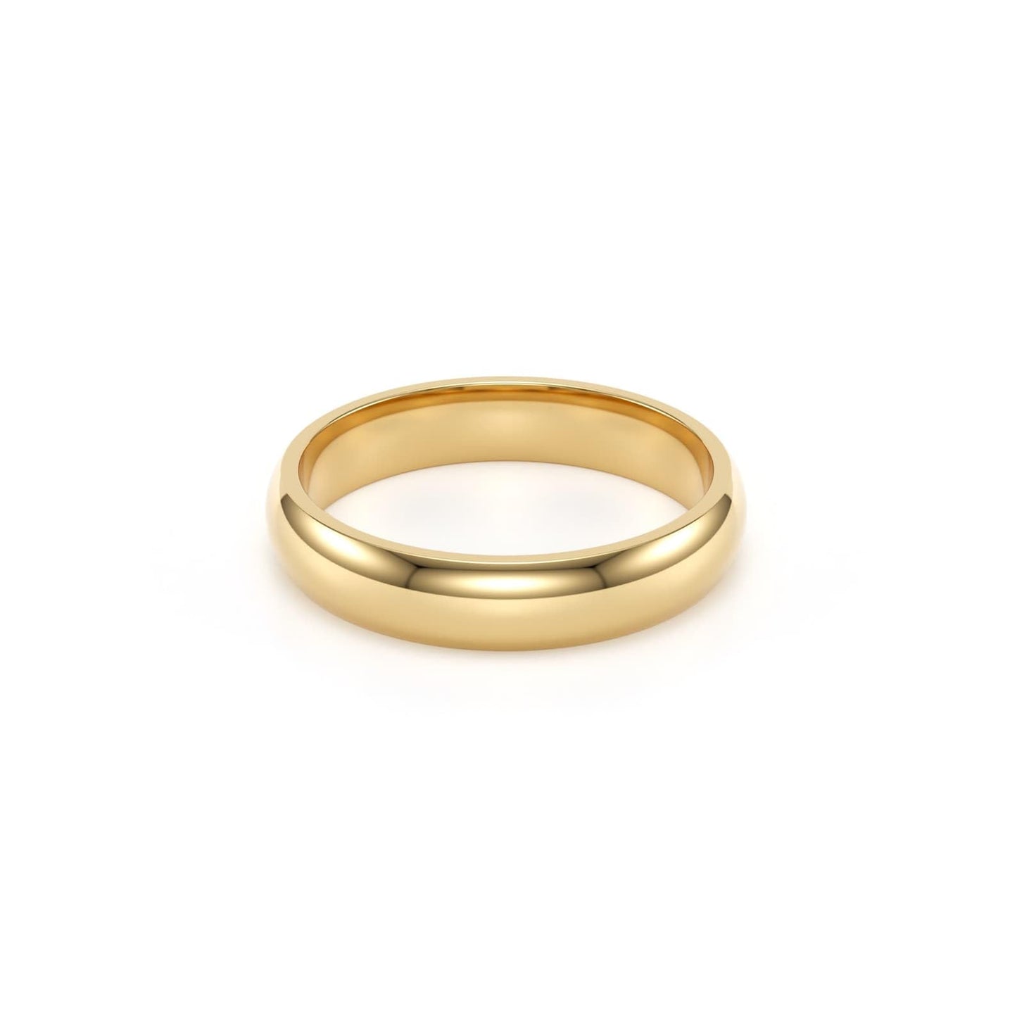 SHOP WGS 5mm 14K Solid Gold Wedding Band for Men & Women - Italian Real 14K Gold Plain Rings for Men - Solid Gold Wedding Bands Size 7