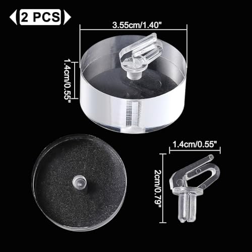 AHANDMAKER 2Pcs Acrylic Ring Display Holder, Flat Round Clear Ring Holder Blocks Ring Showcase Display Holder Rings Stand Jewelry Storage Organizer Display Riser Stand for Jewelry Ring - style: Flat Round