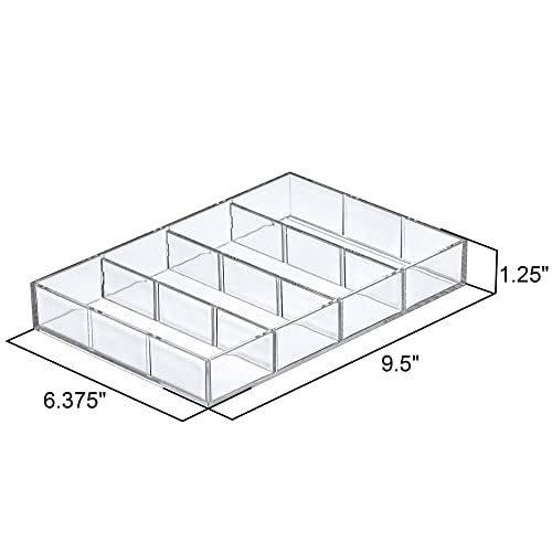 Amazing Abby - Soleil - Acrylic 4-Compartment Sunglass Organizer, Plastic Eyeglass Display Case, Transparent Jewelry Storage Tray, Clear Beauty Supply Holder, Great for Bedroom and Bathroom - style: 1-Pack
