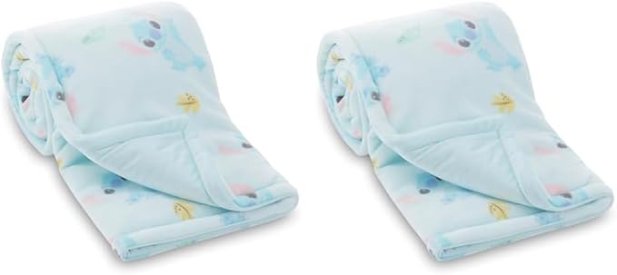 Disney Mickey Mouse, Minnie Mouse, Winnie The Pooh, Lilo and Stitch 2-Ply Infant Blanket - Soft Fleece with Polyfill - Cozy and Warm Baby Blanket for Baby Boys and Girls, 30x40 Inches (Pack of 2)