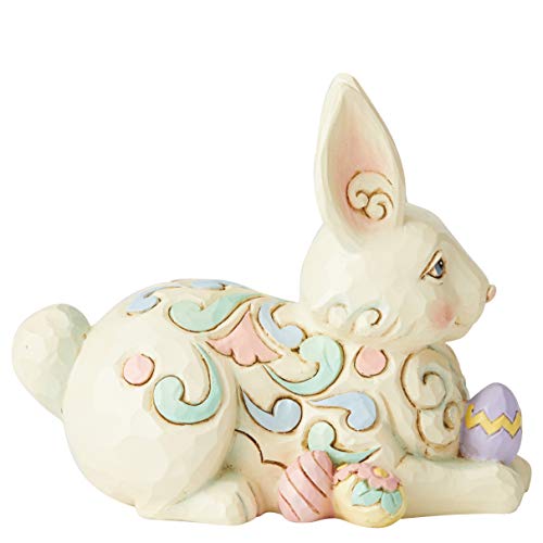 Enesco Jim Shore Heartwood Creek Bunny with Easter Eggs Miniature Figurine, 3.4 Inch, Multicolor