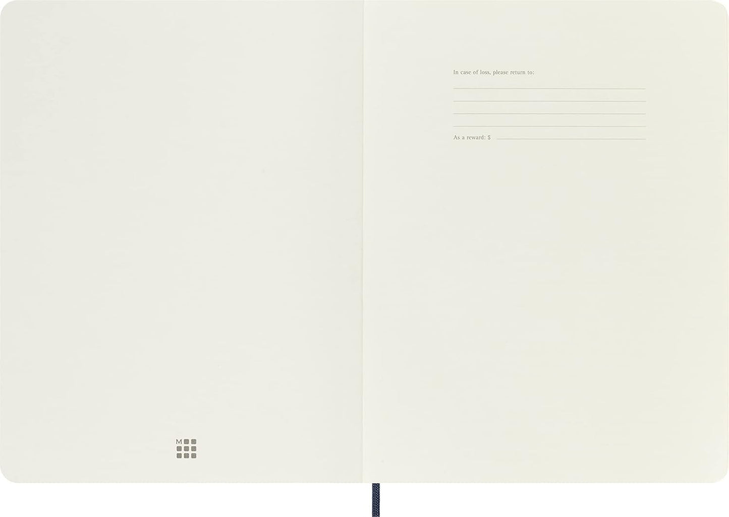 Moleskine Classic Notebook, Soft Cover, XL (7.5" x 9.5") Plain/Blank, Sapphire Blue, 192 Pages