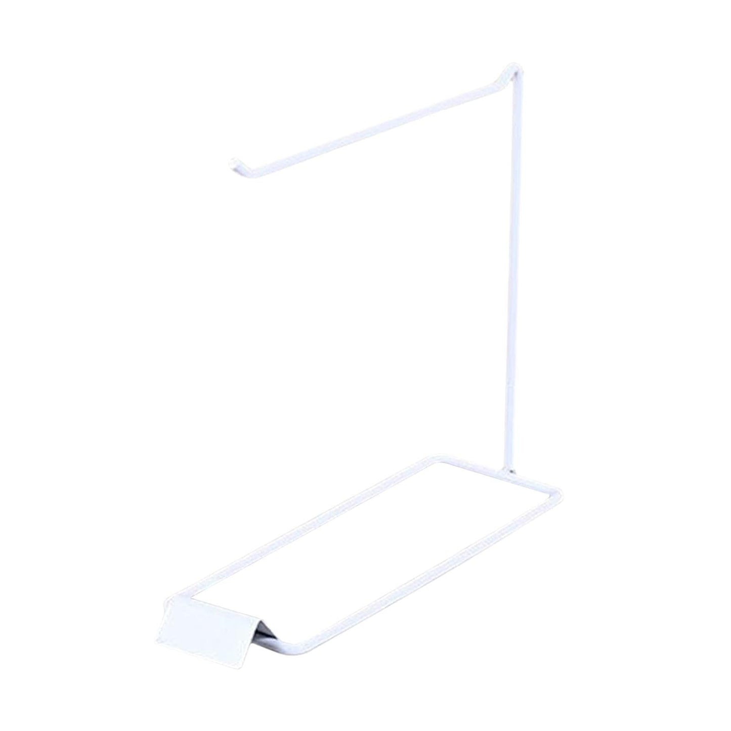Colaxi Tabletop Free Standing Jewelry Organizer Holder Stand, Modern Metal Hanger Rack Display for Ear Hooks Trinket Keychains Necklace Dresser, 1 Row White