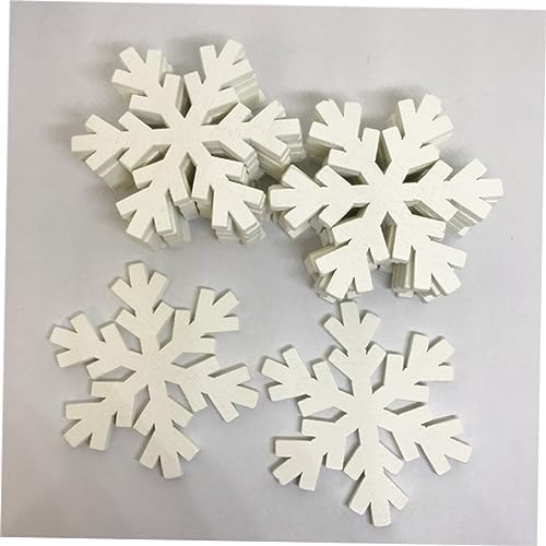 20pcs Wooden Snowflake Ornaments Hanging Decorative Snowflake Decorations for Christmas Decor