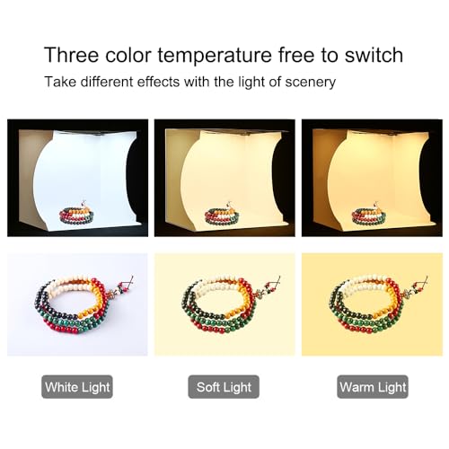 Fydun Mini Folding Lightbox Portable Studio LEDs Panel Soft Box Kit for Small Items Photography