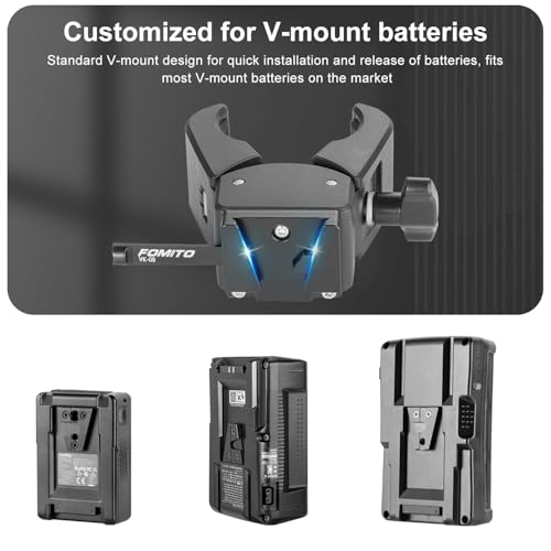 Fomito V-Mount Battery Clamp, Quick Release Plate for Sony BP Battery, Professional Camera Mount - color: Black