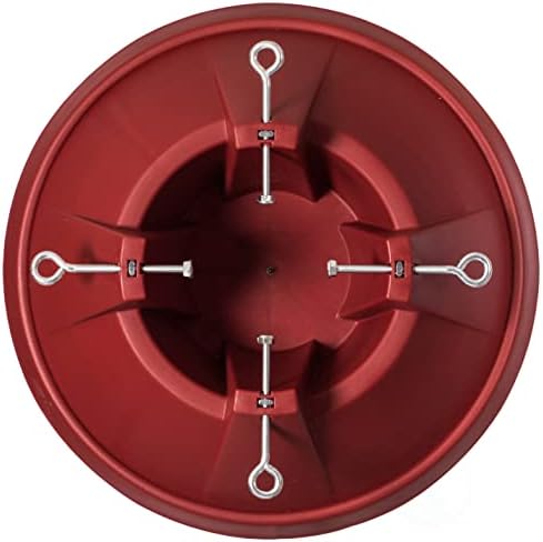 Gardenised Plastic Christmas Tree Stand with Screw Fastener, Red