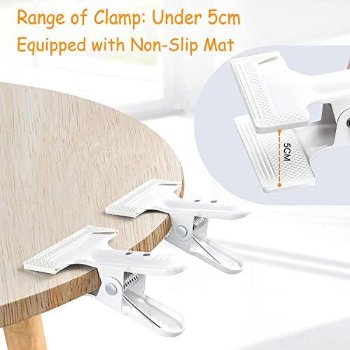 Heavy-Duty Spring Clamps (4-Pack) - 4" Clips for Photography Backdrops, Woodworking, and Home Improvement (White)