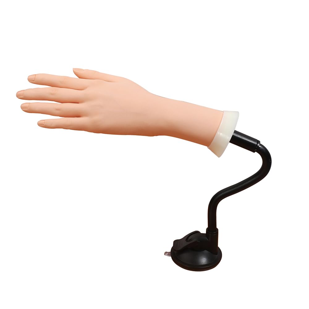 Left Practice Hand for Acrylic Nails With Holder, Mannequin Hand for Nails Practice, Flexible Bendable Fake Hand Manicure Nail Practice Hand