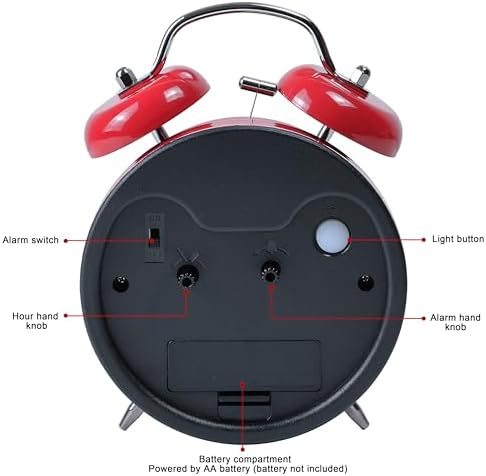 AYRELY?? Super Loud Alarm Clock for Heavy Sleepers Adults, Metal 4.5 Inches