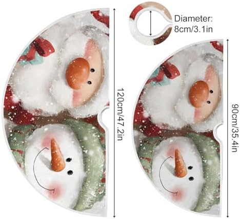 Christmas Tree Skirt 36 inch Xmas Tree Skirts Cute Santa Claus Reindeer Winter Holiday Party Tree Mat Decor for Merry Christmas Indoor Outdoor Decoration