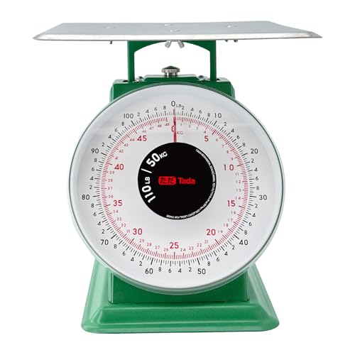 Tada 110-LBS Heavy Duty Portion-Control Mechanical Kitchen and Food Scale Industrial Dial Scale with Stainless Steel Platform