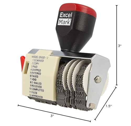 ExcelMark 12 Phrase Dater Rubber Stamp