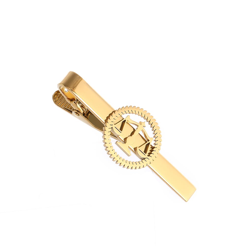 Metal Balance Badges Suit Brooch Libra Scales Brooches For Men (gold tie clip)
