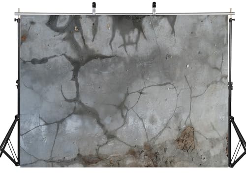 12x10ft Fabric Cracked Concrete Texture Backdrop Weathered Cement Surface Photography Background for Industrial Theme Party Decor Banner Photo Studio Home Wall Hanging Tapestry - size: 12X10ft