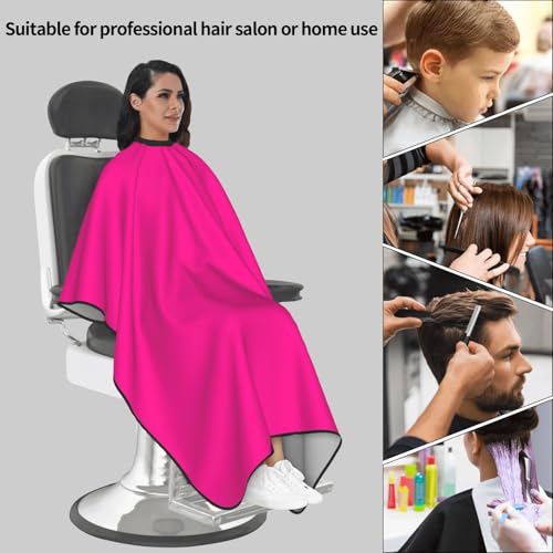 Custom Barber Cape Unisex Salon Hair Cutting Capes Add Your Image Logo Haircut Kit Personalized Stylist Tool - color: Deep Pink