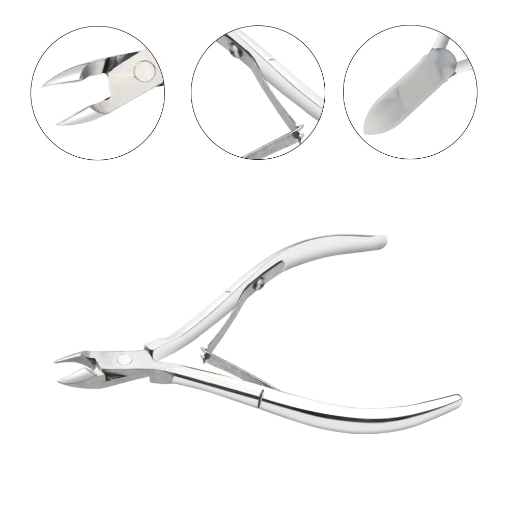 XINMEIWEN 8-Piece Cuticle Trimmer Set - Cuticle Nipper, Remover, Cutter with Pusher - Stainless Steel Nail Tools for Fingernails and Toenails (Silver)
